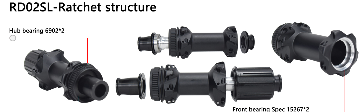 Light weight disc brake center lock hub, ceramic bearing