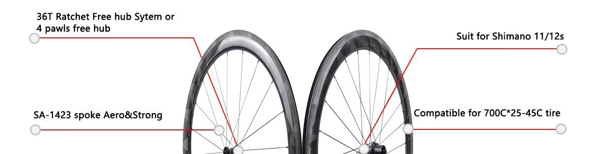 Carbon SA-RS04 Road Rim Brake Carbon Wheelset