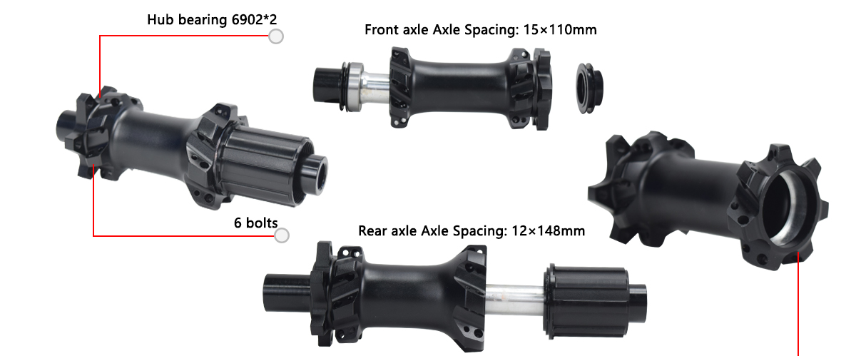 MTB boost hub 6 bolts SA-MD02,Fit for Shimano 11s/Sram XD/Shimano Micro Spline 12s 