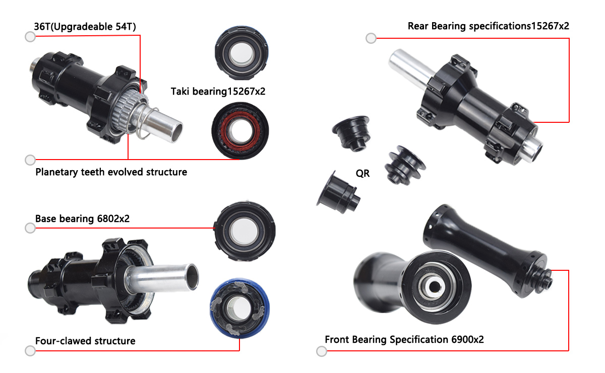 36T/54T Upgradable hub set