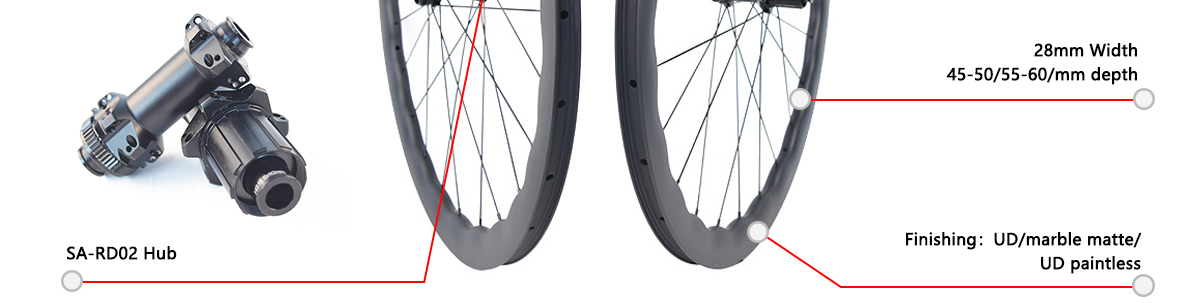 High-Performance RD02 Carbon Disc Brake Wheel Set - Wave Rim Design