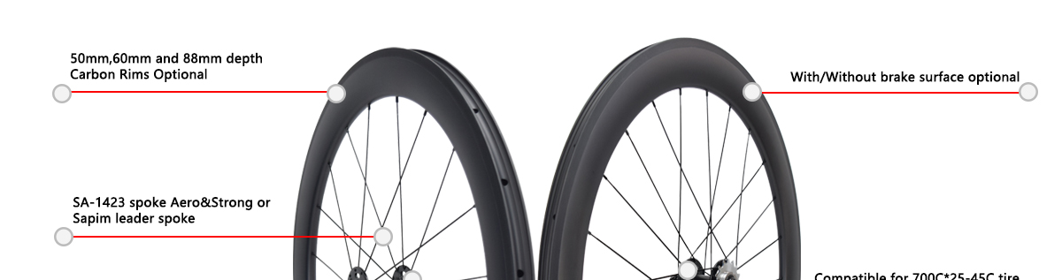 Lightweight Carbon Fixed Gear 700C Wheelset Lightweight Carbon Fixed Gear 700C Wheelset
