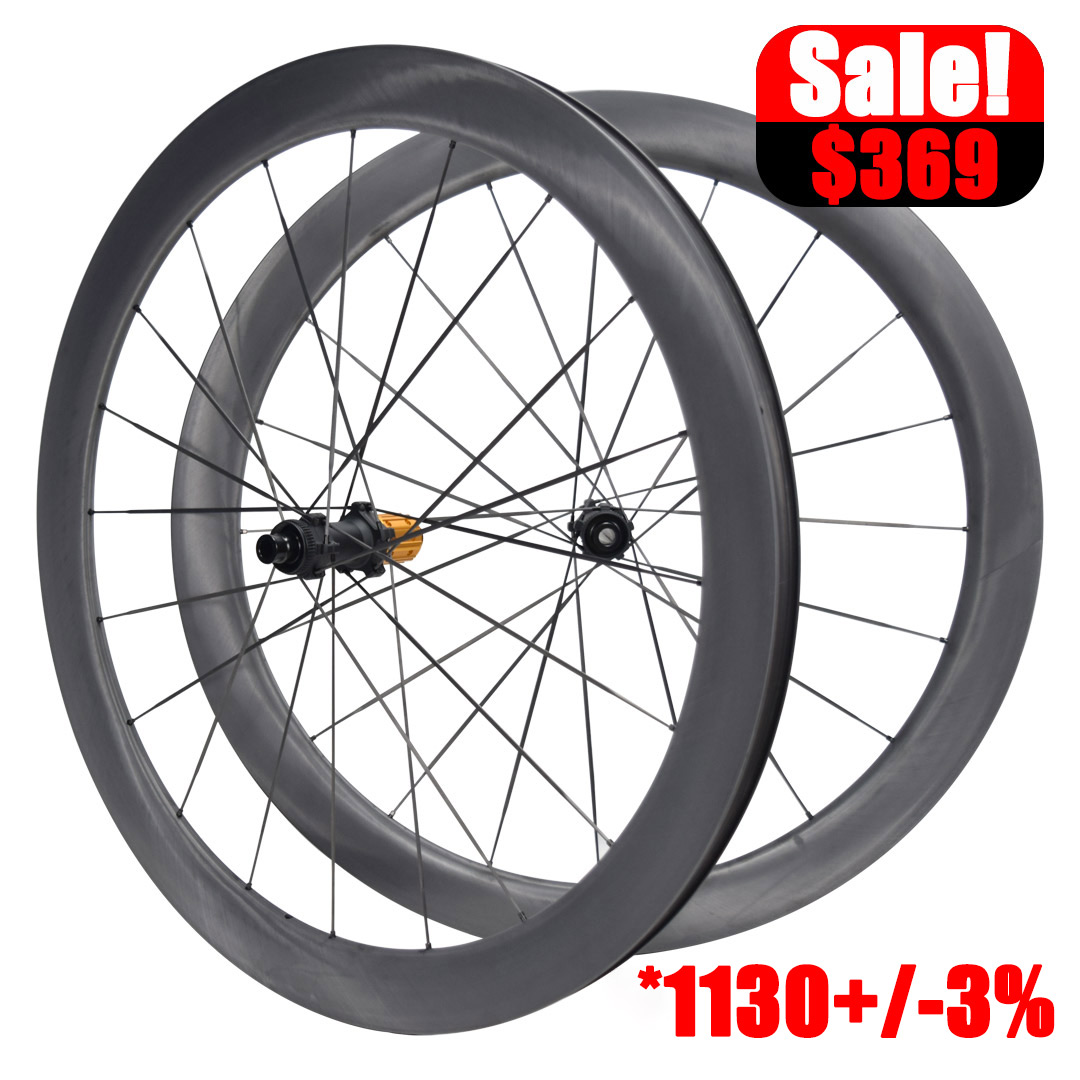 700C Tubeless No Paint Carbon Rim Wheelset